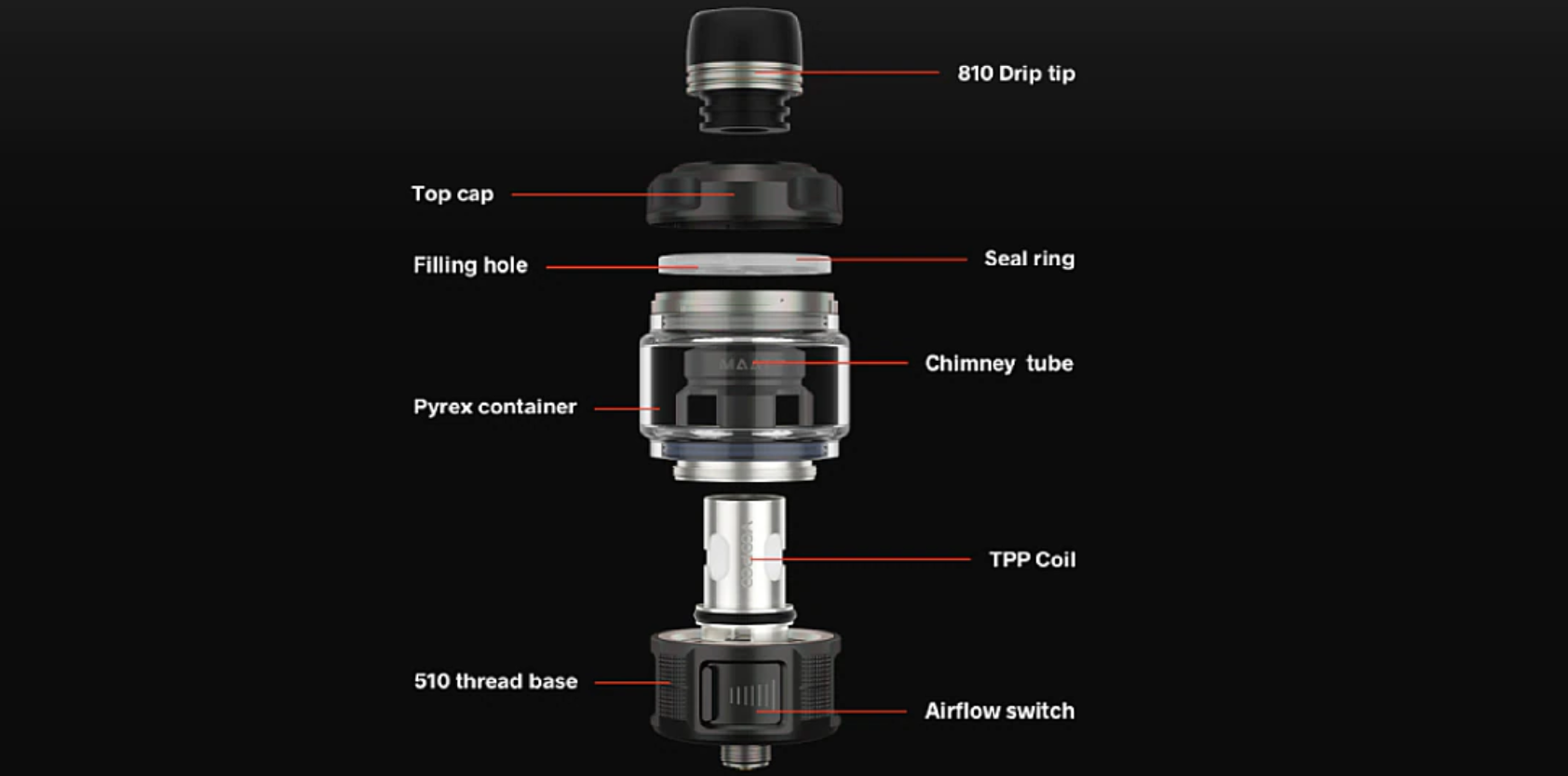 VOOPOO MAAT TANK NEW Hardware BLACK - Storm Chaser