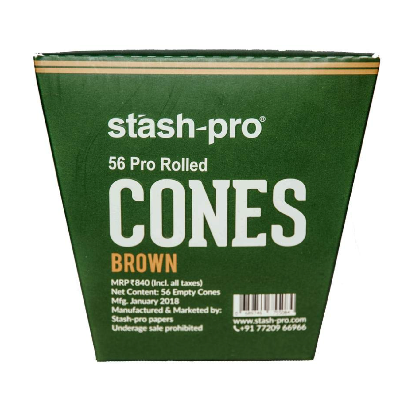 STASH-PRO Stash Pro Unbleached 56 Pro-Rolled King Cones Brown - Storm Chaser